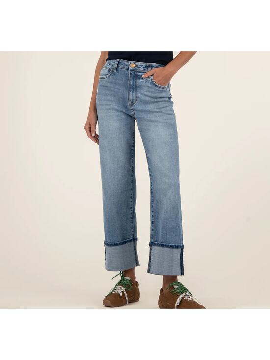 Kut from the Kloth Denim - KUT From the Kloth Sienna Wide Leg Cuffed Jeans (6)